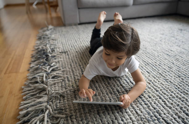 Girl on lying rug | Echo Flooring Gallery